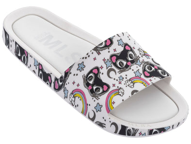 casual stylish slippers for women, white slides