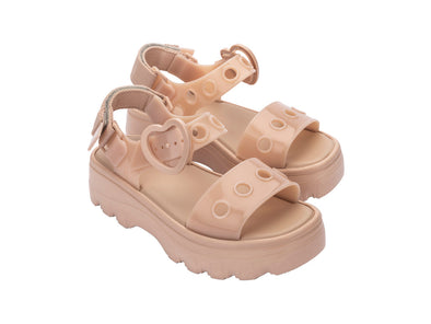 platform sandals beige