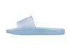 Fashionable slides, blue slip-on sandals