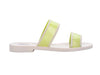 Fashionable slides, green slip-on sandals